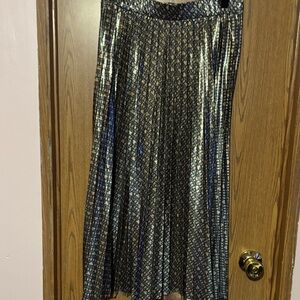 Tommy Hilfiger Shimmering Gold and Black A-Line Skirt
